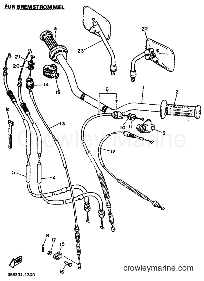 1991 Street Bike SR500 - SR500 (3EB3) [999] - STEERING HANDLE & CABLE