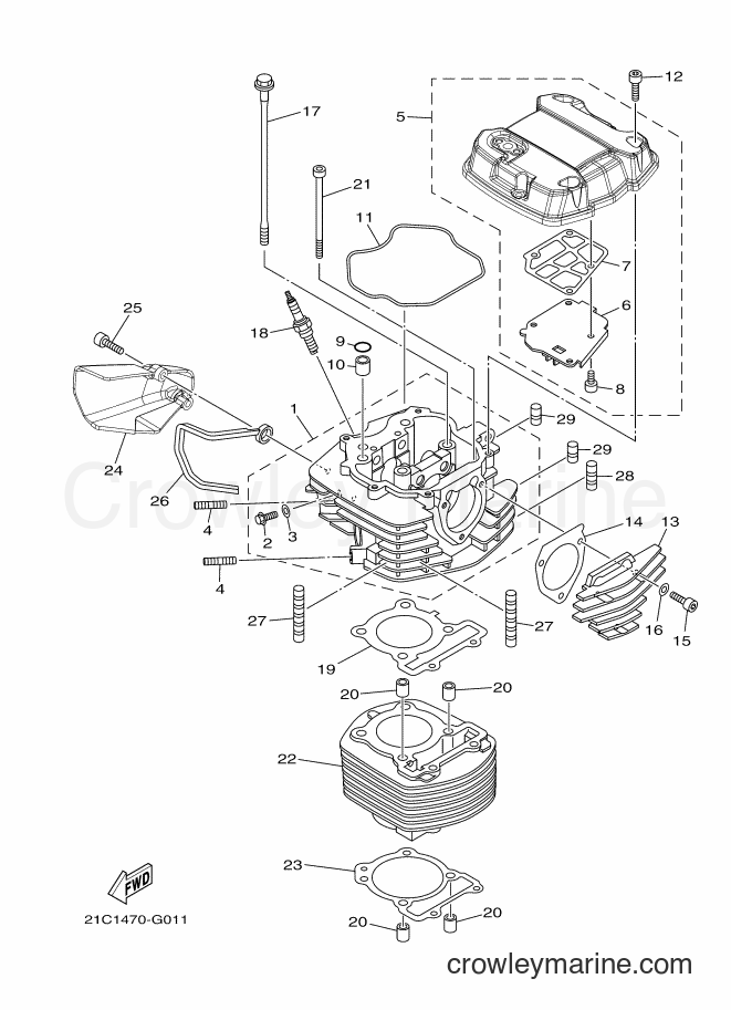 Yamaha Motors FZ16 (45P1) [010] - CYLINDER HEAD