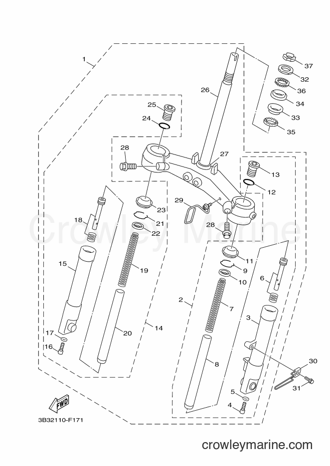 Yamaha Motors XF50Y (3B3C) [010] - FRONT FORK