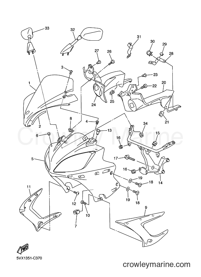 Yamaha Motors FZ6-S (5VX1) [070] - COWLING 1