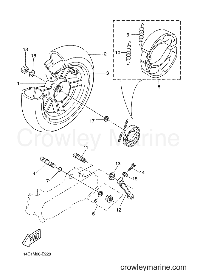 2012 Scooter CW50LN - CW50LN (14CA) [020] - REAR WHEEL
