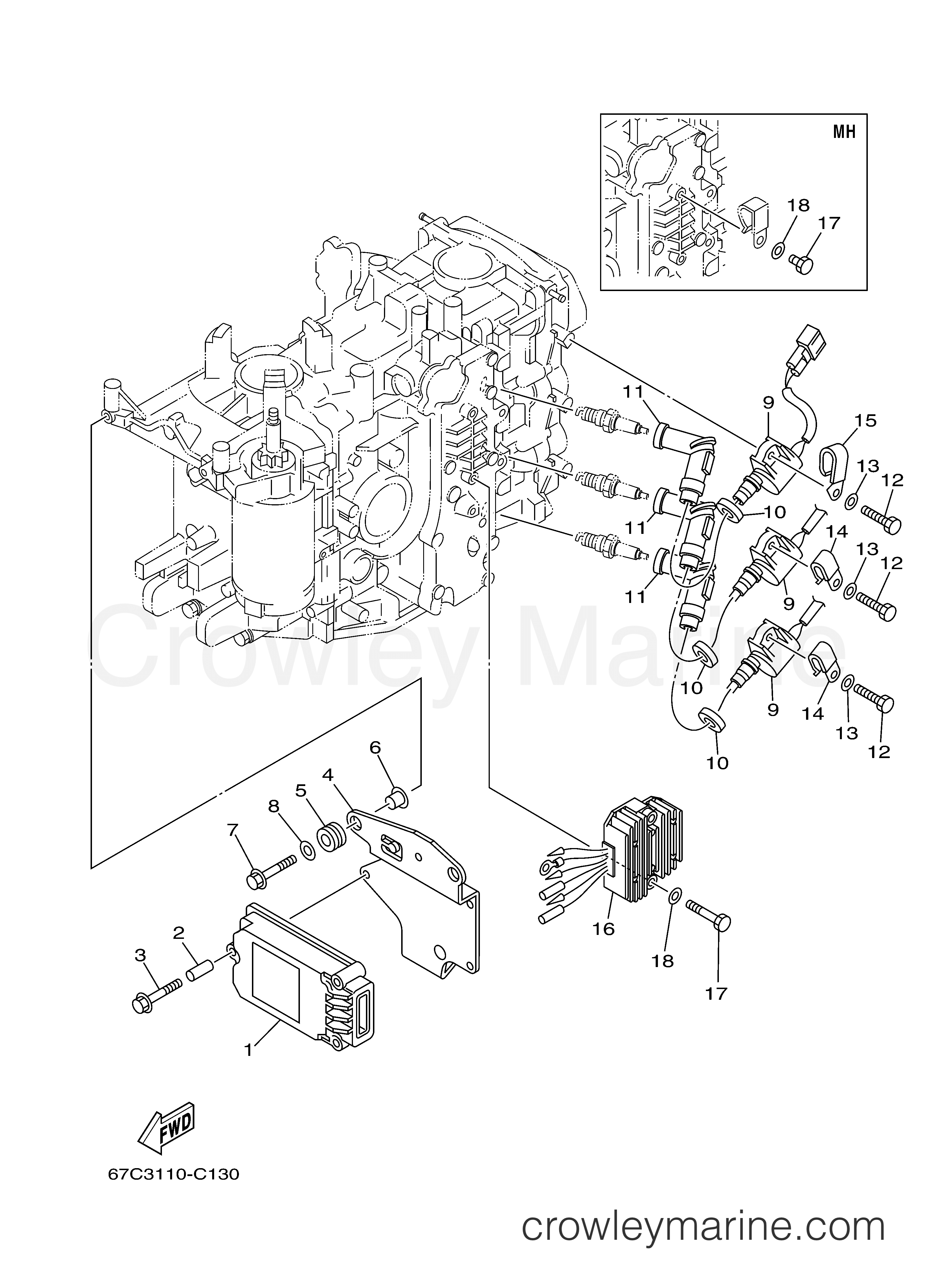 ELECTRICAL 1 - 2005 Yamaha Outboard 40hp F40TLR | Crowley ... marine wiring diagram yamaha f90 