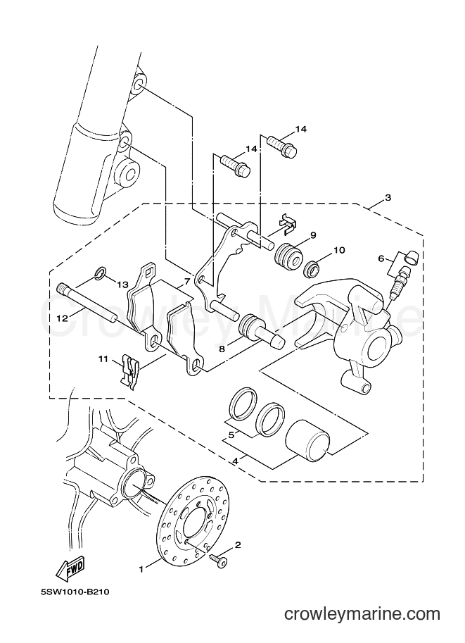 Yamaha Motors YW50F (1CD2) [010] - FRONT BRAKE CALIPER