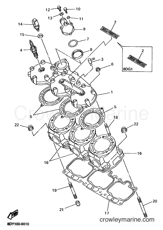 1999 Snowmobile VX600DX - VX600DX (8DG1) [020] - CYLINDER HEAD
