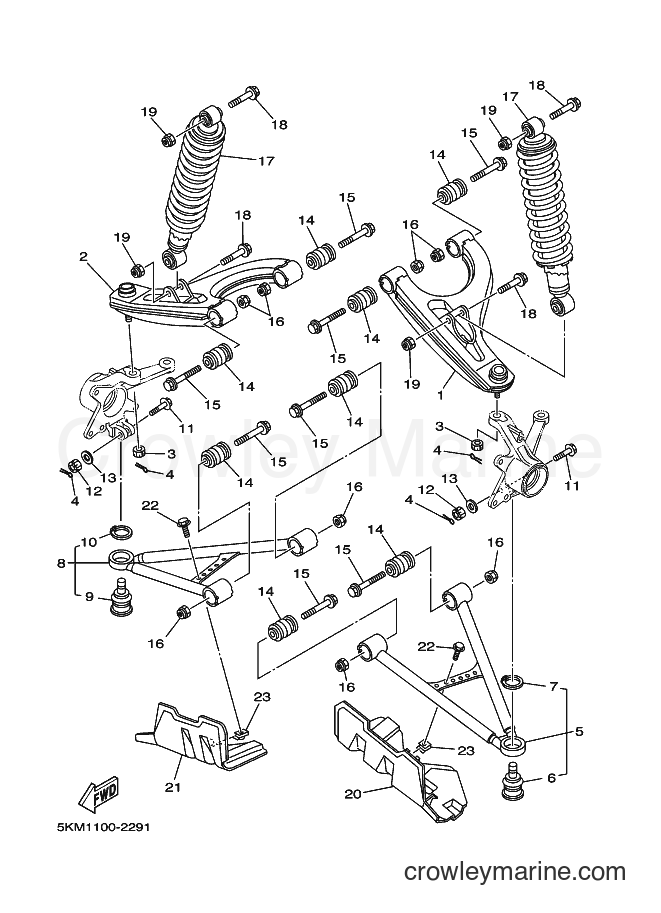 2002 ATV YFM660FWA - YFM660FWA (5KM3) [010] - FRONT SUSPENSION & WHEEL