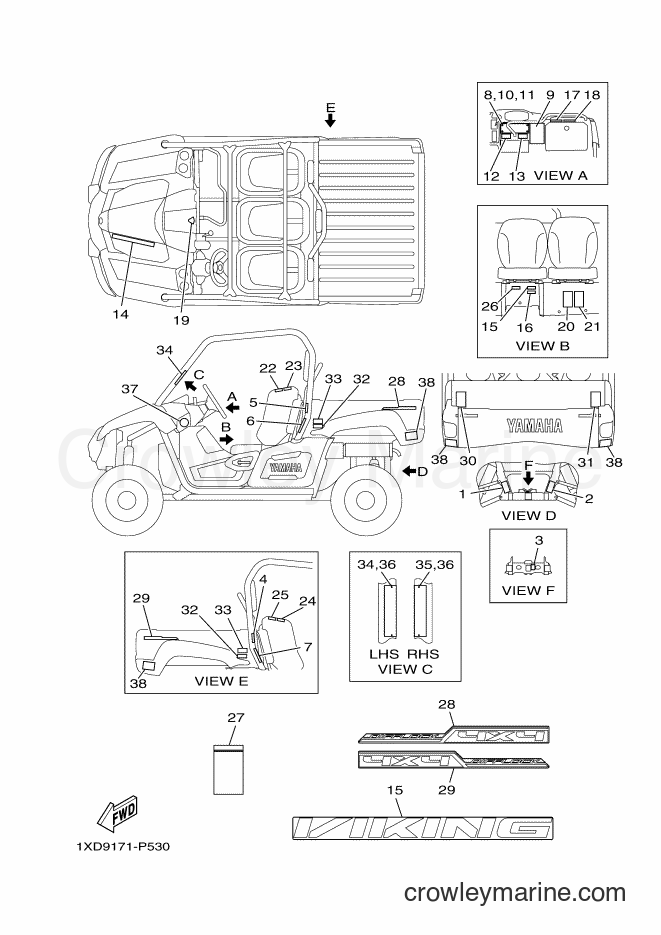 2015 ATV YXM700 - YXM700 (1XD9) [010] - EMBLEM & LABEL 1
