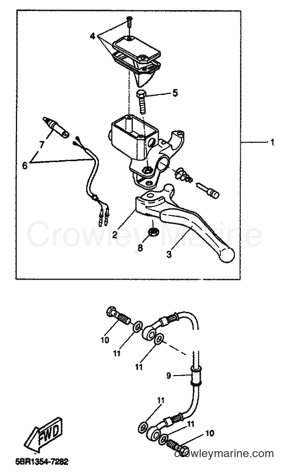 2001 Scooter YQ50 - YQ50 (5KL4) [010] - REAR MASTER CYLINDER