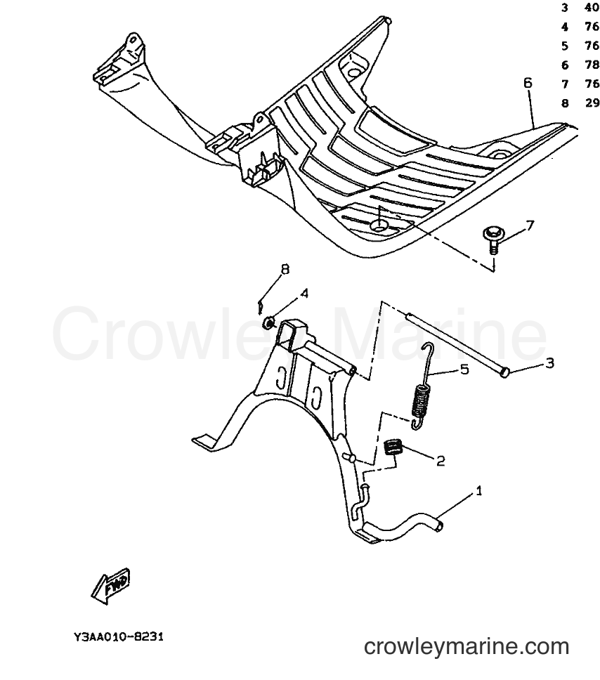 1990 Scooter CW50 - CW50 (3VL1) [999] - STAND & FOOTREST