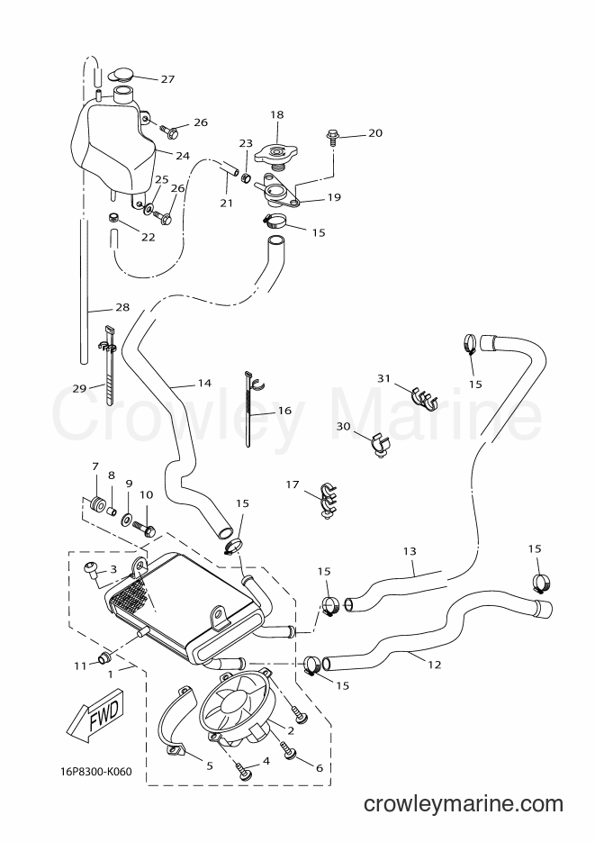 2011 Scooter VP125 - VP125 (16P8) [070] - RADIATOR & HOSE