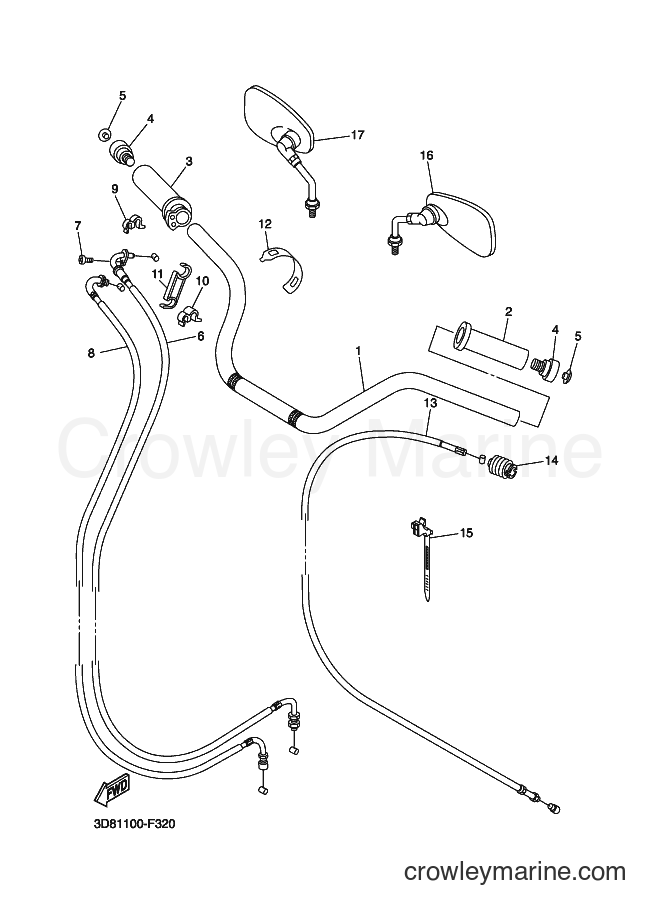 Yamaha Motors XVS1300CT (5S63) [020] - STEERING HANDLE & CABLE