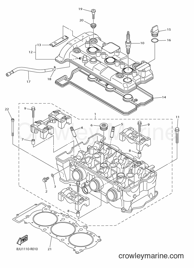 2018 Snowmobile RS10R - RS10R (8JU3) [020] - CYLINDER HEAD