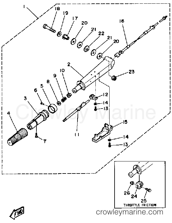 Yamaha Motors 40SH-JD - MANUAL STEERING