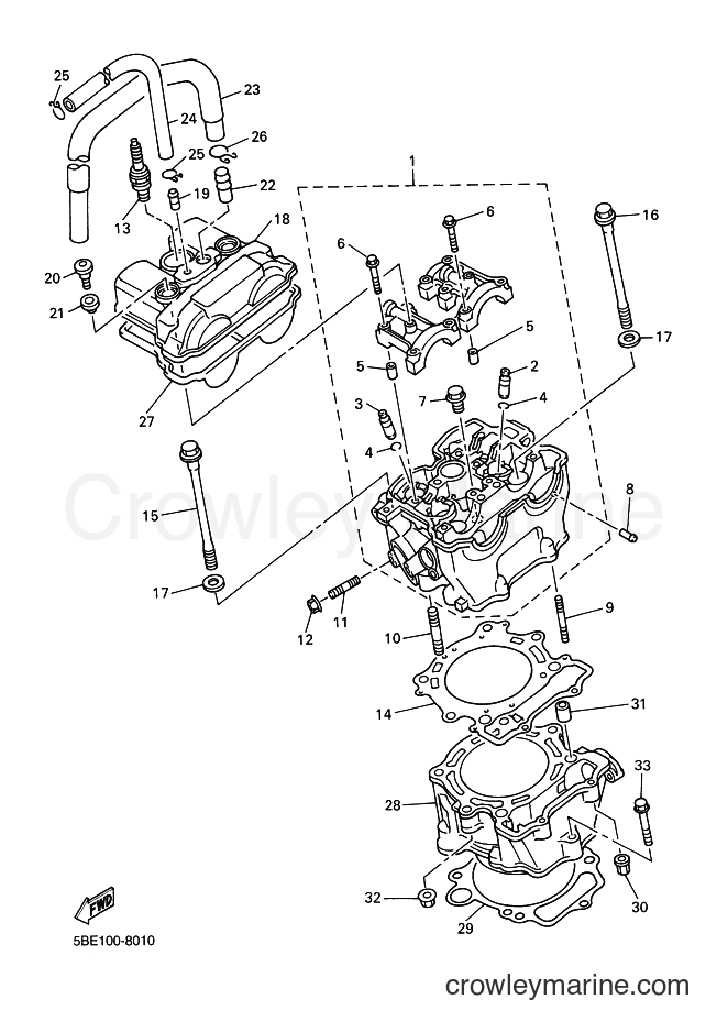 1998 Dirt Bike YZ400F - YZ400F (5BE2) [030] - CYLINDER