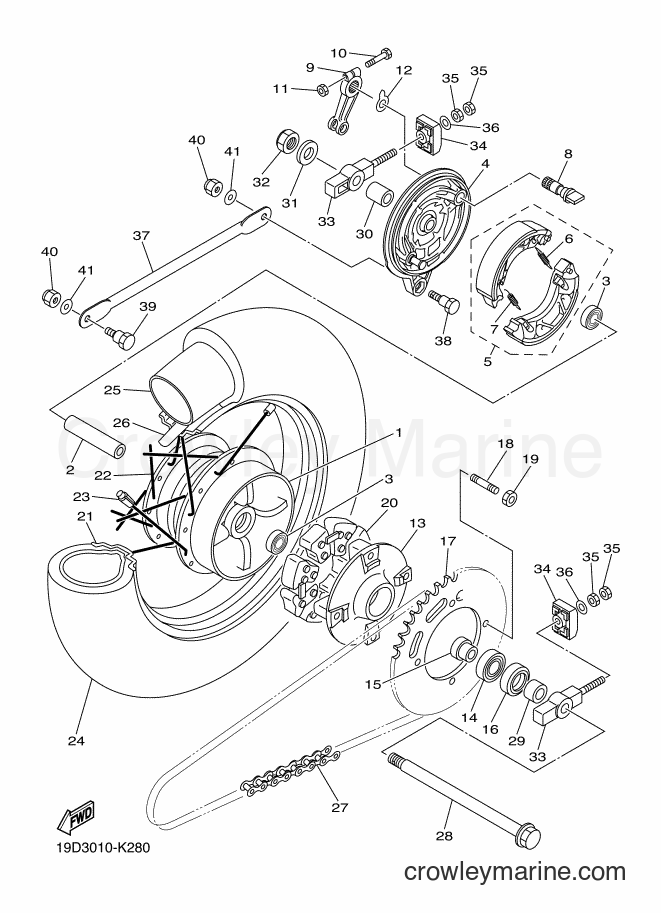 Yamaha Motors XVS250 (19DA) [010] - REAR WHEEL