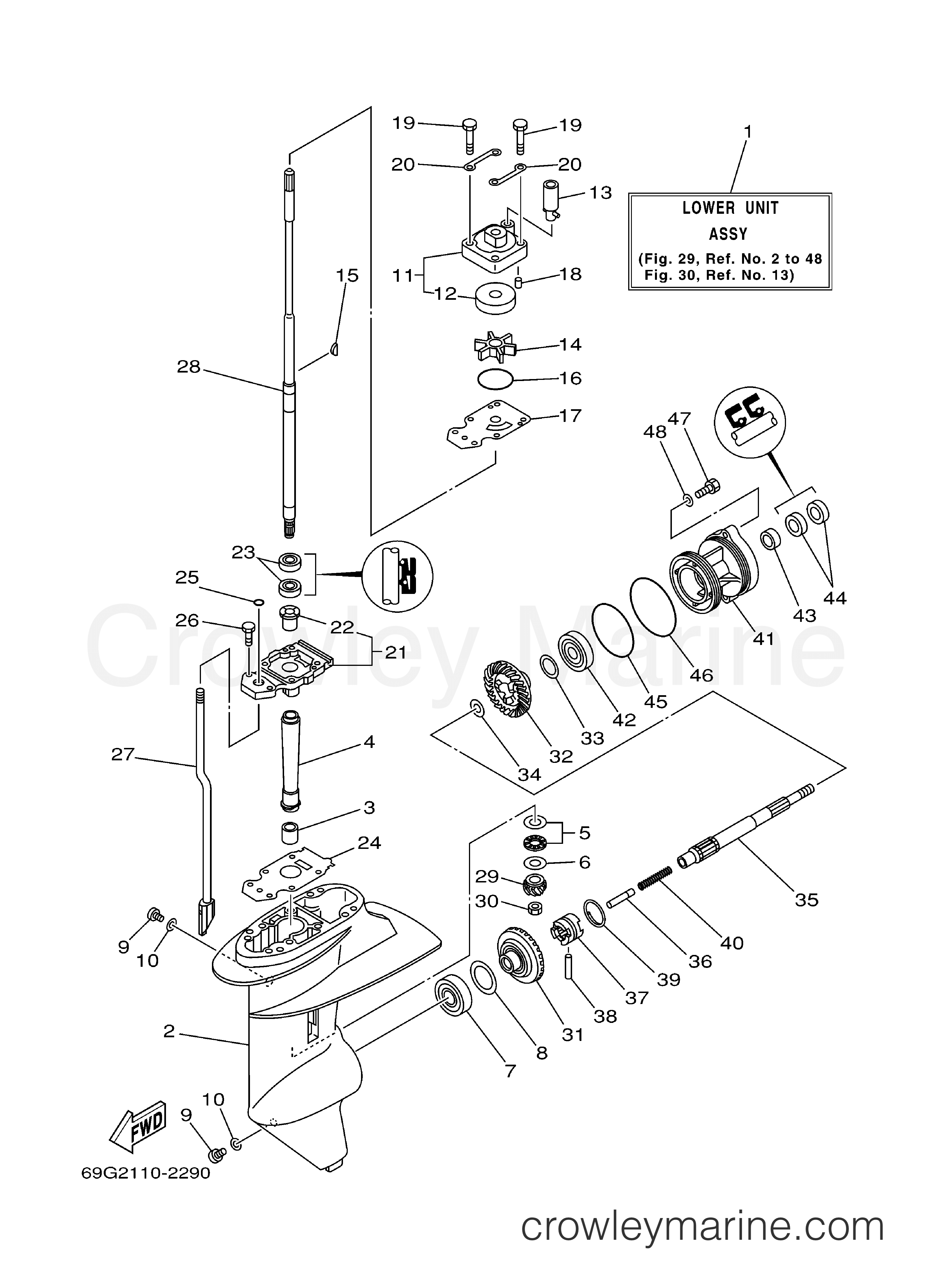 Yamaha Motors T8EXHB - LOWER CASING DRIVE 1