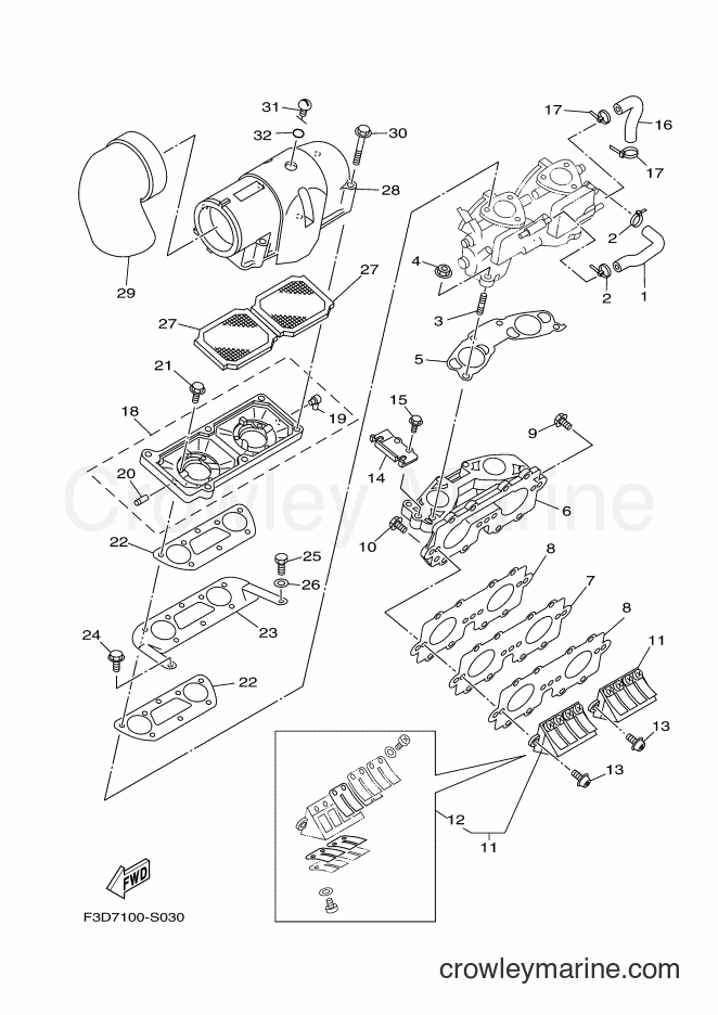 Yamaha Motors VX700-S (F3D7) [020] - INTAKE