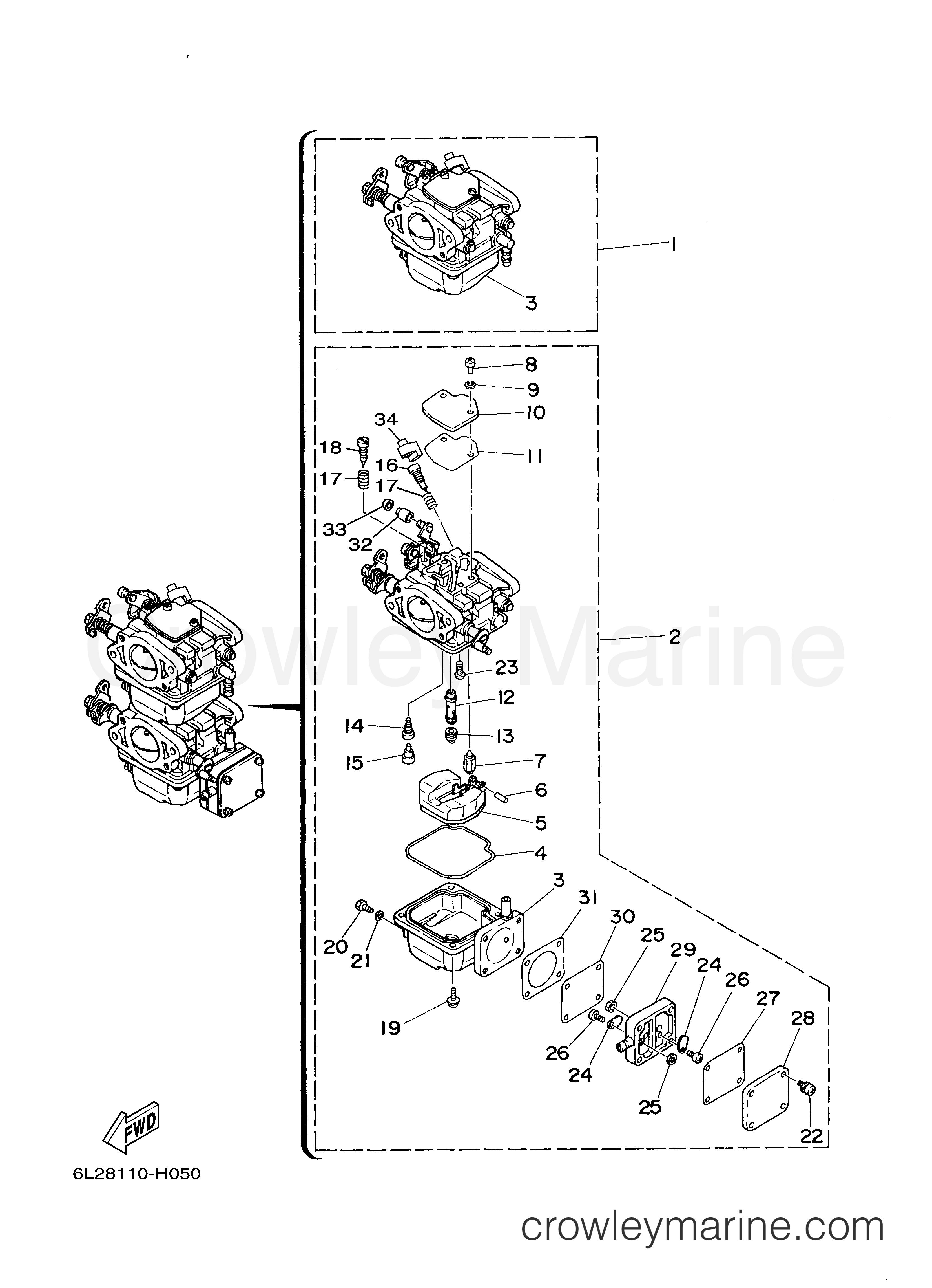 Yamaha Motors 25ELH - CARBURETOR
