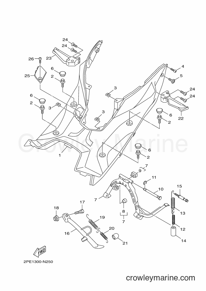 2015 Scooter XC155 - XC155 (2SW2) [010] - STAND & FOOTREST