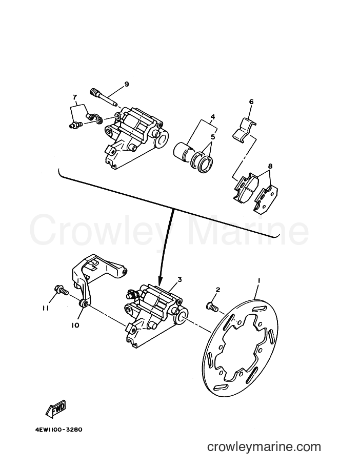 Yamaha Motors YZ125 (4EX1) [999] - REAR BRAKE CALIPER