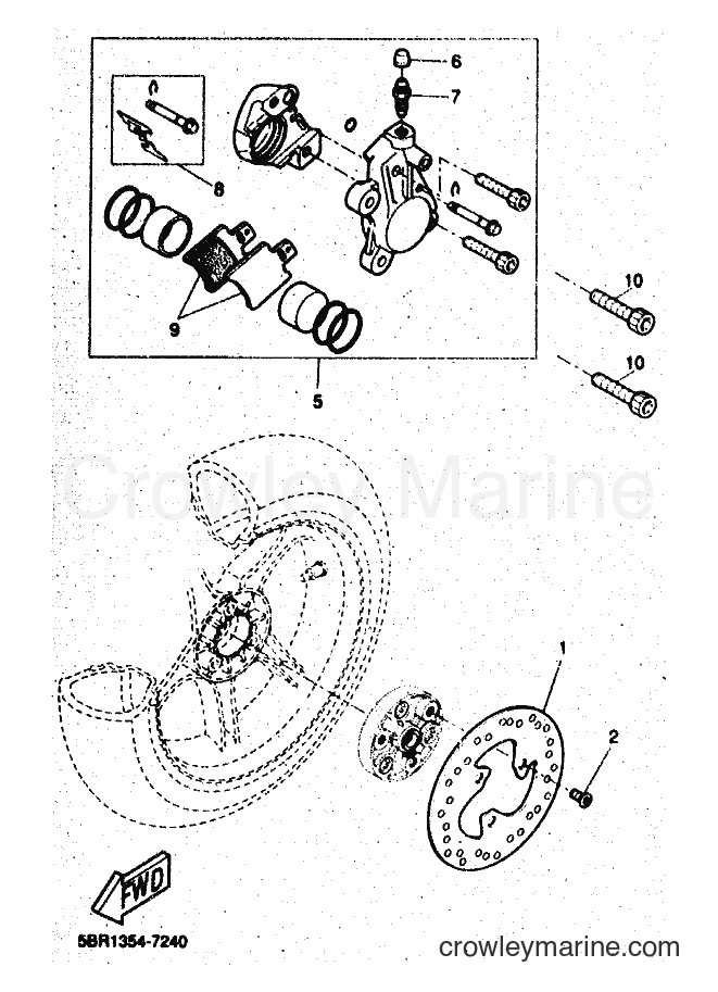 1998 Scooter YQ50 - YQ50 (5DR4) [010] - REAR BRAKE CALIPER