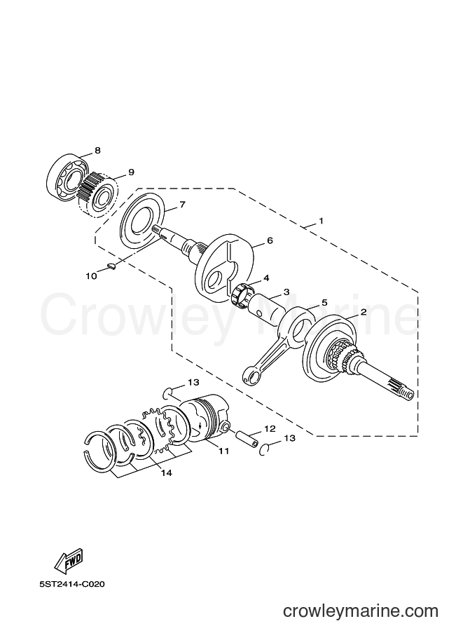 2007 Scooter XC50 - XC50 (3D14) [010] - CRANKSHAFT & PISTON