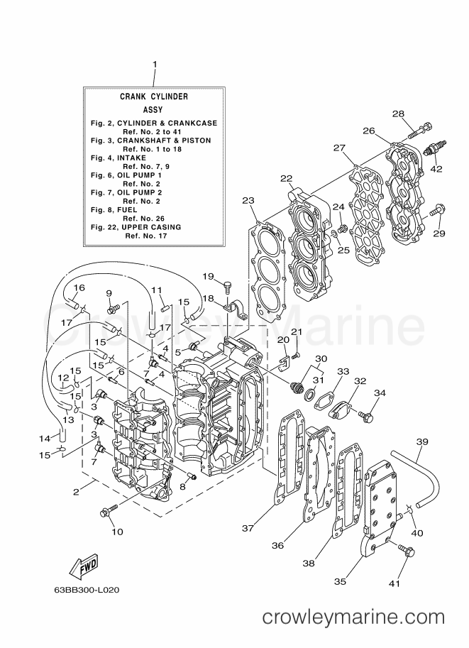 Yamaha Motors 40VMHOS (63BB) [080] - CYLINDER & CRANKCASE