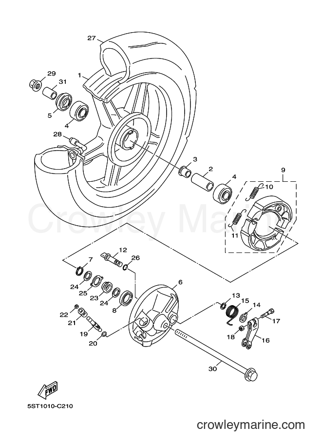 Yamaha Motors XC50G (1TS8) [010] - FRONT WHEEL