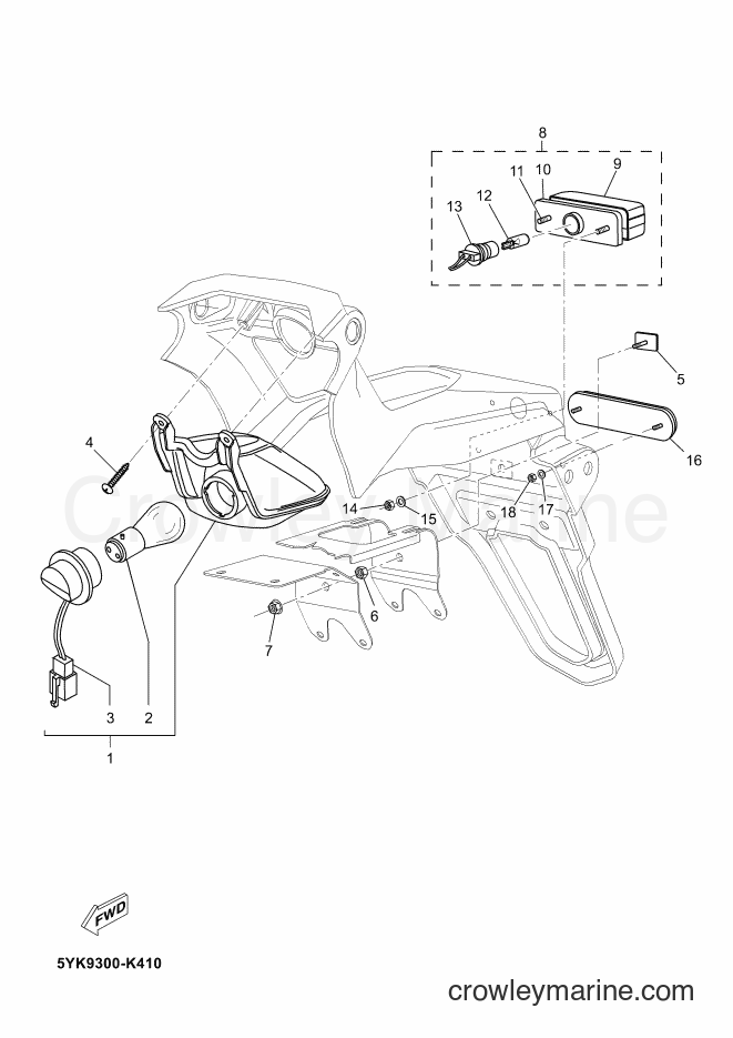 2012 Street Bike MT03 - MT03 (2BF1) [030] - TAILLIGHT