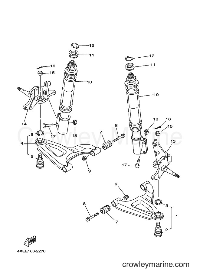 2002 ATV YFM250 - YFM250 (4XEF) [010] - FRONT SUSPENSION & WHEEL