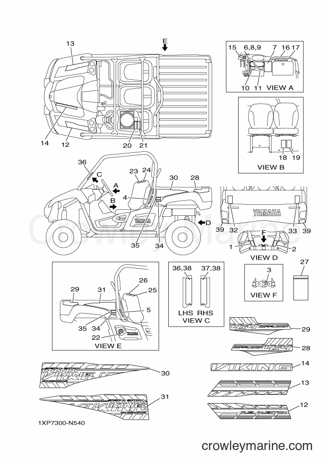 2014 ATV YXM700ES - YXM700ES (1XP7) [010] - EMBLEM & LABEL 1