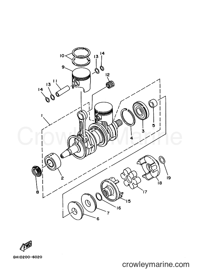 Yamaha Motors 700FX (FX1E) [010] - CRANKSHAFT. PISTON