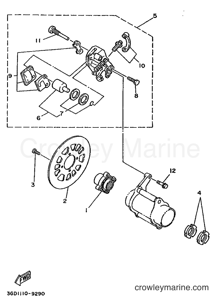 1989 ATV YFM350X - YFM350X (3GD2) [010] - REAR BRAKE CALIPER
