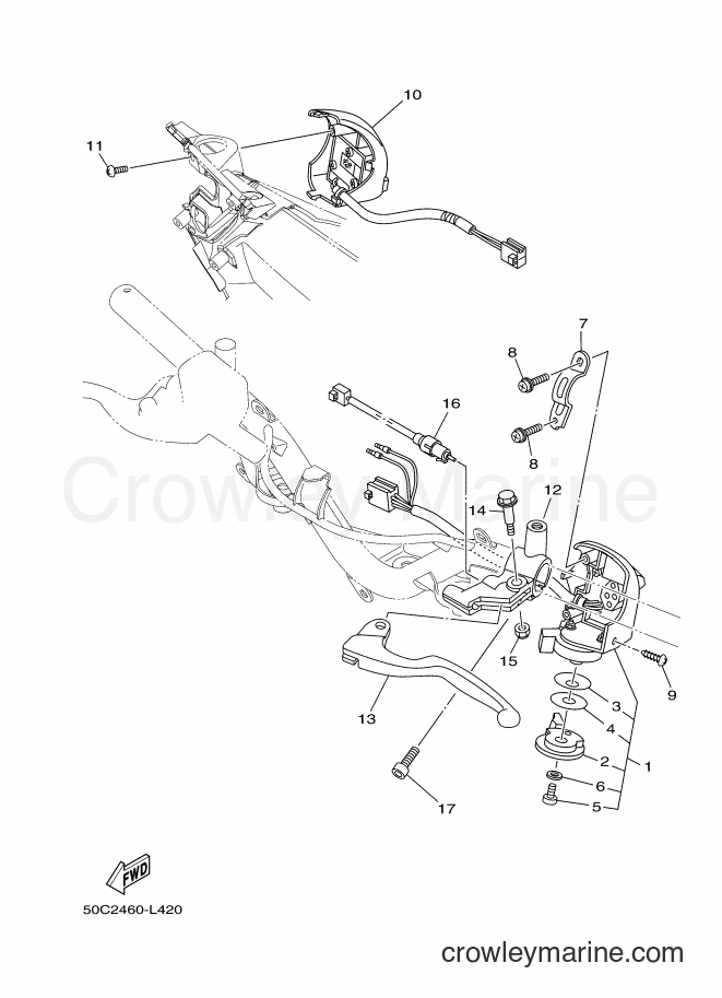 Yamaha Motors T135HC (50C2) [010] - HANDLE SWITCH & LEVER