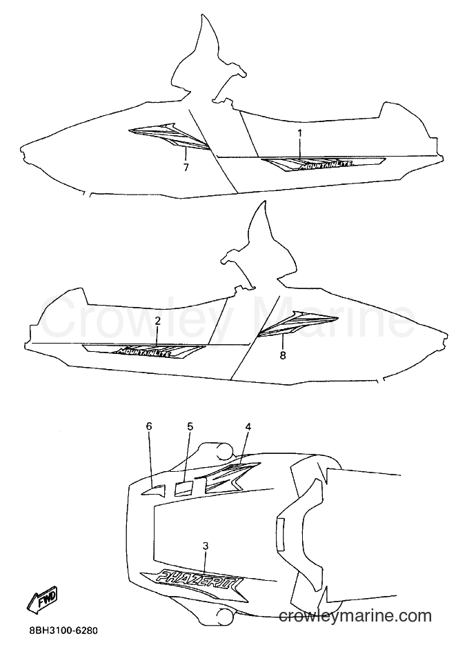 1996 Snowmobile PZ480LT - PZ480LT (8BH3) [020] - EMBLEM