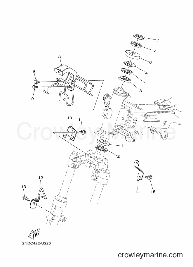 Yamaha Motors T150 (2NDC) [010] - STEERING