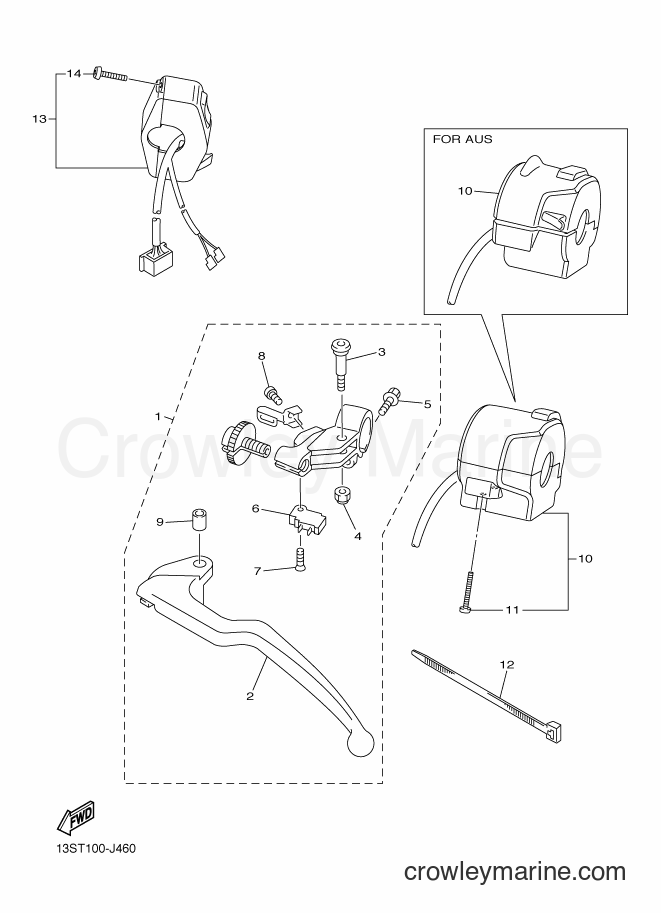 2010 Sport Bike YZF-R6 - YZF-R6 (13ST) [010] - HANDLE SWITCH & LEVER