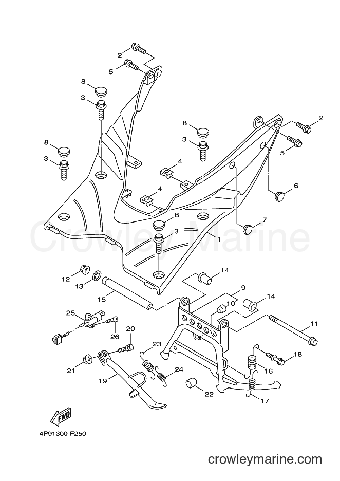 2012 Scooter XC125 - XC125 (4P9B) [010] - STAND & FOOTREST