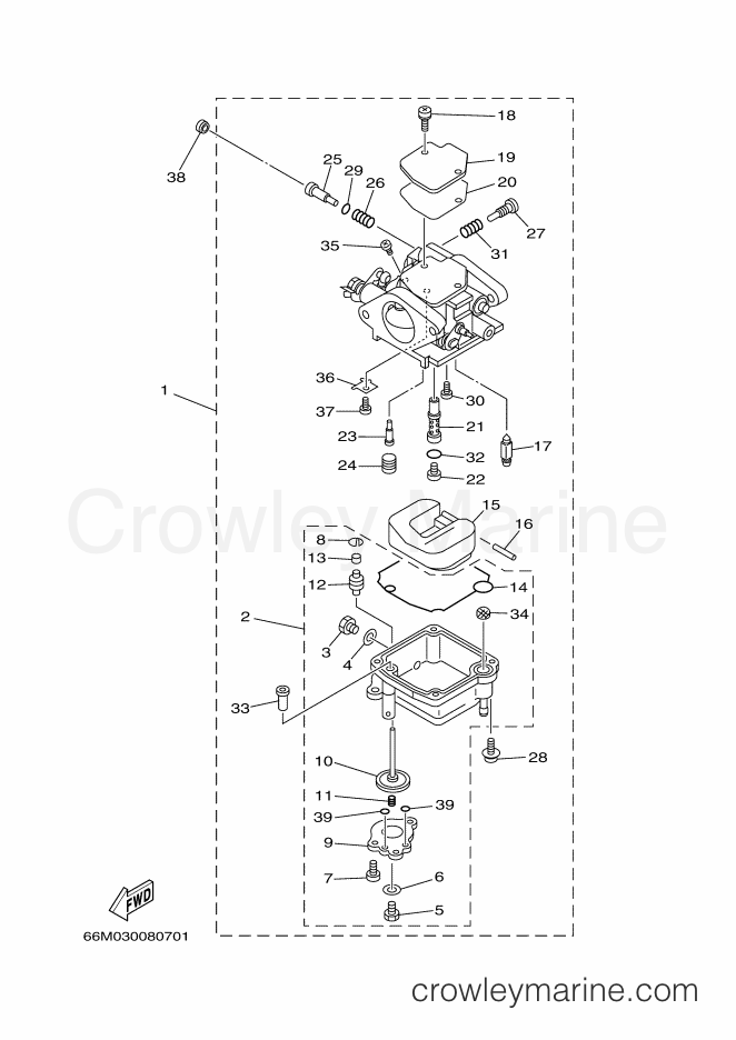 Yamaha Motors F15A (66M) [020] - CARBURETOR