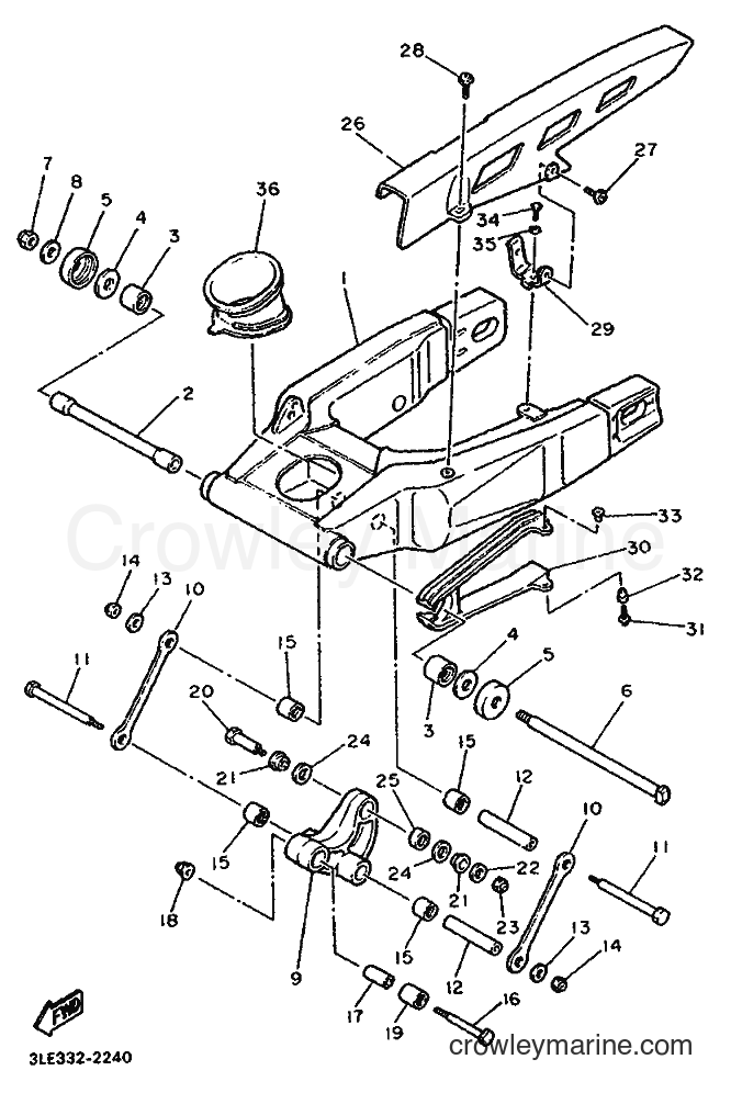 Yamaha Motors FZR1000 (3LKC) [010] - REAR ARM