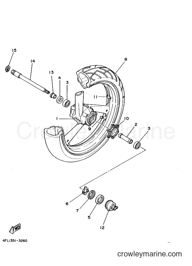 Yamaha Motors TZR125 (4FL4) [010] - FRONT WHEEL