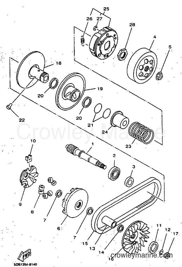 1999 Scooter YP125E - YP125E (5DS6) [010] - CLUTCH