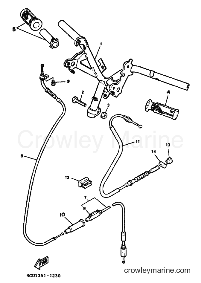 1993 Scooter YE50 - YE50 (4FW2) [999] - STEERING HANDLE & CABLE