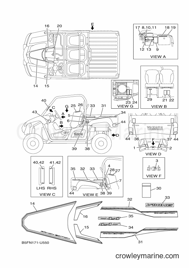 2019 ATV YXM700ES - YXM700ES (B5FN) [010] - EMBLEM & LABEL 1
