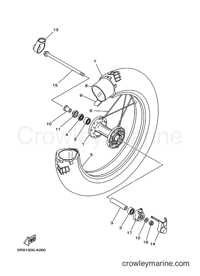 2002 Dirt Bike TW125 - TW125 (5RS2) [010] - FRONT WHEEL
