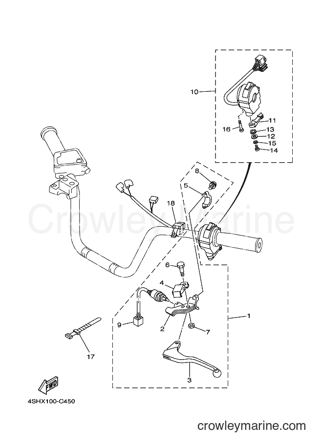 2004 ATV YFM400FW - YFM400FW (4SHX) [010] - HANDLE SWITCH & LEVER