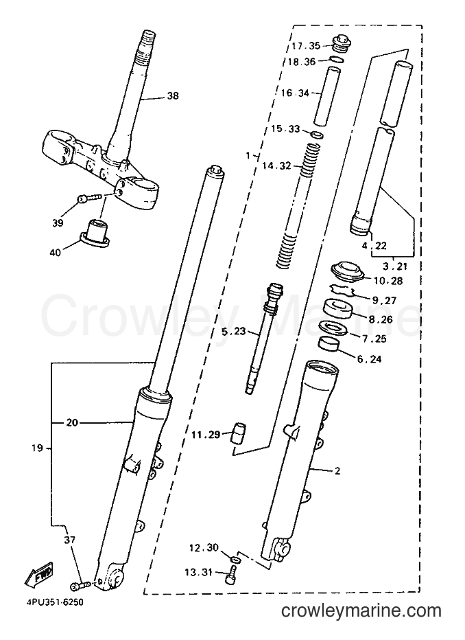 1996 Street Bike XJR1200 - XJR1200 (4PU3) [040] - FRONT FORK