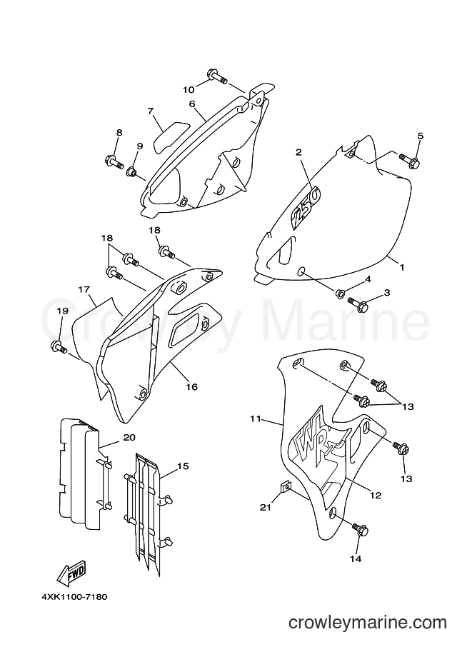 Yamaha Motors WR250Z (4XK1) [120] - SIDE COVER
