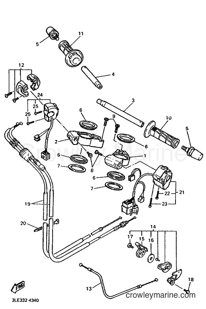 1995 Sport Bike FZR1000 - FZR1000 (3LF7) [999] - STEERING HANDLE & CABLE
