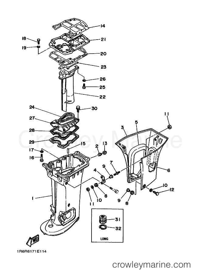 Yamaha Motors 40Q (6R60) [020] - UPPER CASING