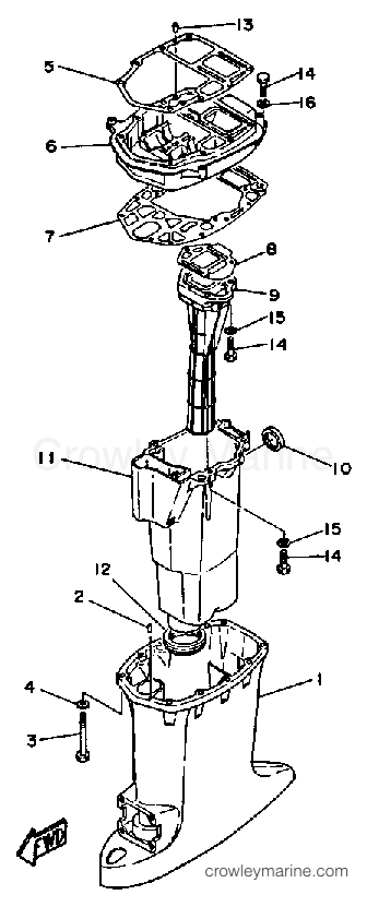Yamaha Motors 50ELH - UPPER CASING
